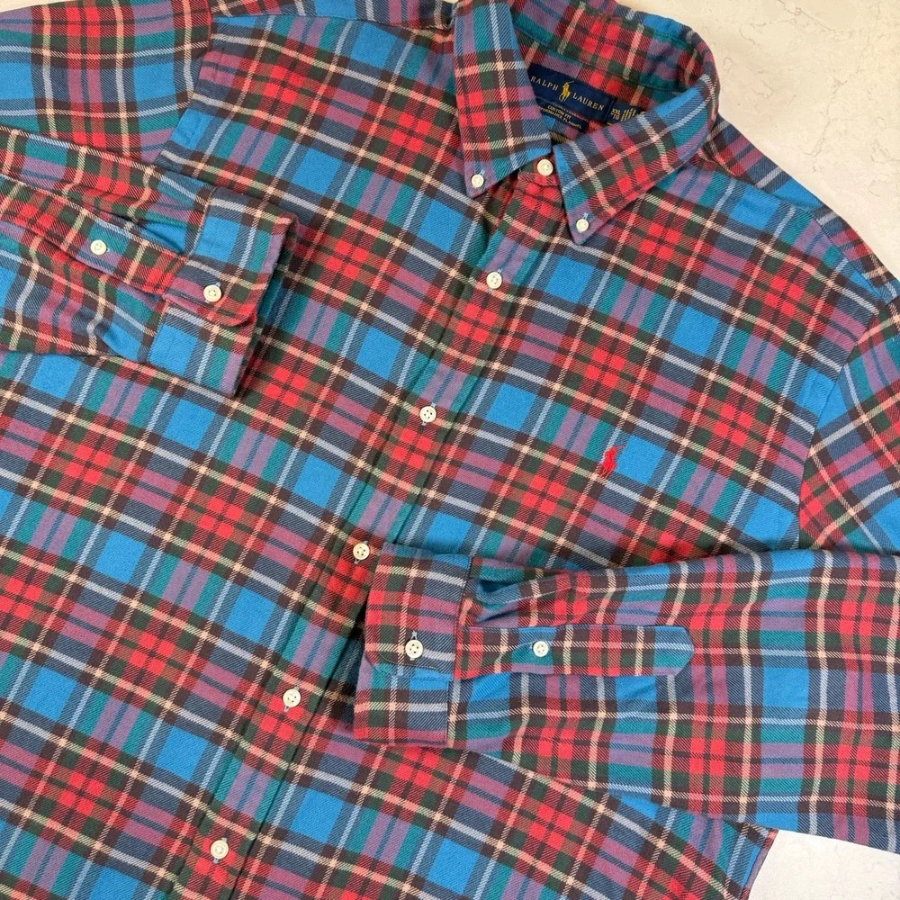 Polo Ralph Lauren Classic Fit Performance Flannel Shirt XXL Plaid Long Sleeve